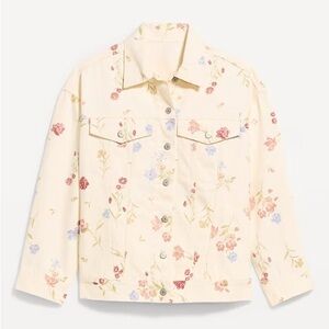 Old Navy Cream Floral Jean Jacket